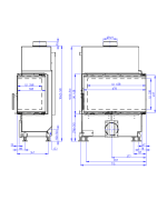 ROMOTOP HEAT R 4g S 70.44.33.26 - krbová vložka rohová s deleným sklom