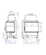 ROMOTOP HEAT R 4g S 65.51.40.26 - rohová krbová vložka s deleným sklom