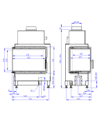 ROMOTOP HEAT L 4g S 65.51.40.26 - rohová krbová vložka s deleným sklom