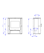 ROMOTOP TELDE keramika hladká - krbové kachle s teplovodným výmenníkom a dvojitým presklením