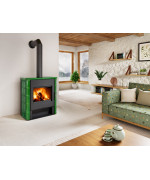 ROMOTOP TELDE keramika rustik - krbové kachle s teplovodným výmenníkom a dvojitým presklením