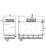 Rozdeľovací box dvojradový PK 10 vývodov 10x75/160D/PKI