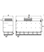 Rozdeľovací box dvojradový PK 12 vývodov 12x75/200D/PK