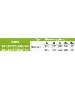 Rozdeľovací box dvojradový PK 16 vývodov 16x75/160D/PK