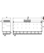 Rozdeľovací box dvojradový PK 16 vývodov 16x75/160D/PK