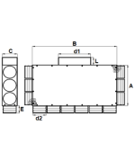 Rozdeľovací box GM s obdĺžnikovým výstupom 12x75/200x50
