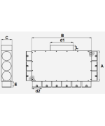 Rozdeľovací box s obdĺžnikovým výstupom 12x75/200x90