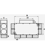 Rozdeľovací box GM s obdĺžnikovým výstupom 8x90/200x90