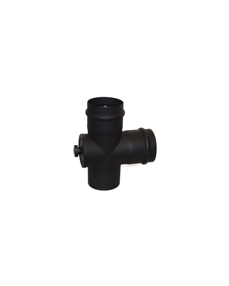 Sopúch ø80 mm oceľ - 90° s revíznym otvorom