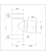 Sopúch ø160 / 87° nerez | 1,0mm hrúbka