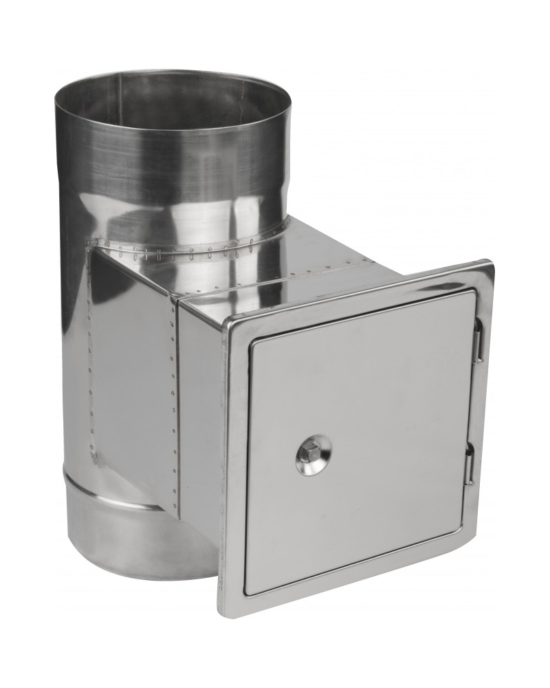 Dvierkový diel ø140 mm nerez s dvierkami 140x140