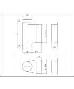 Dvierkový diel ø120 mm nerez s dvierkami 140x210