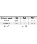 Dvierkový diel ø130 mm nerez s dvierkami 140x210