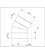 Koleno ø180/30° pevné, nerez
