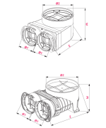 Distribučný box AWENTA 2x75/125 - priamy