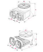 Distribučný box AWENTA 2x90/160 - priamy