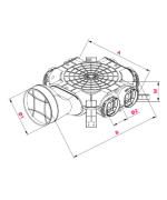 Rozdeľovací box AWENTA 6×90/160 - priamy