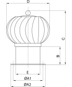 Ventilačná hlavica s prírubou ø500 mm nerez