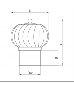 Ventilačná hlavica ø160 mm hliník