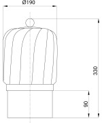 Pozdĺžná ventilačná hlavica ø150 mm hliník