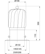 Pozdĺžná ventilačná hlavica ø150 mm hliník