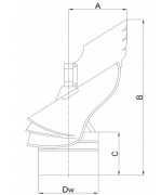 Komínová hlavica s ložiskom ø150 mm, hrúbka 1mm nerez