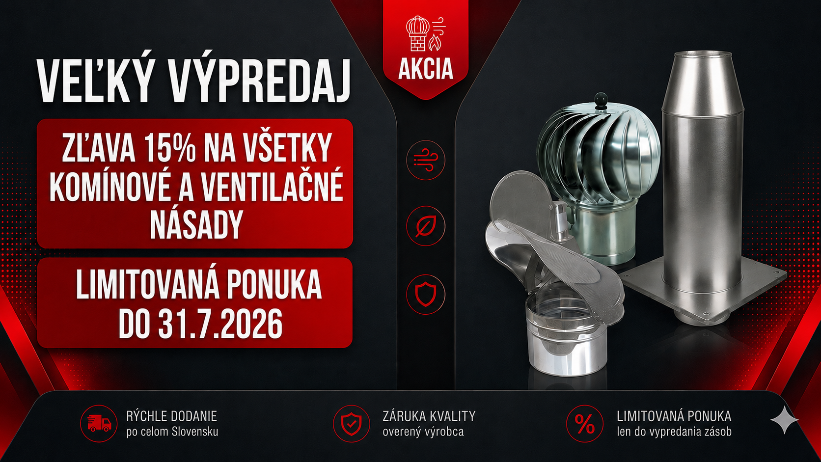 V&yacute;predaj kom&iacute;nov&eacute; a ventilačn&eacute; n&aacute;sady