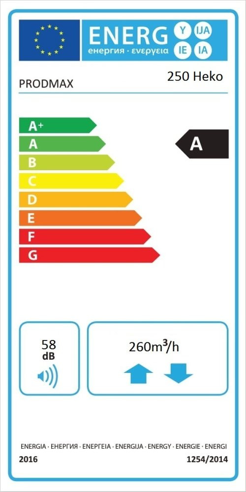 PRODMAX REKUPERATORY | PRODMAX HEKO 250 BASIC - rekuperátor SK REKUPERATOR HEKO 250 B