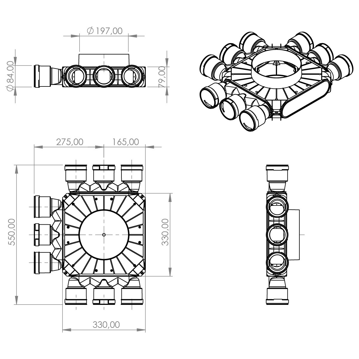 PRODMAX TPK | Rozdeľovací box TPK 9x75 mm/200 mm SK 9x75/200/TPK