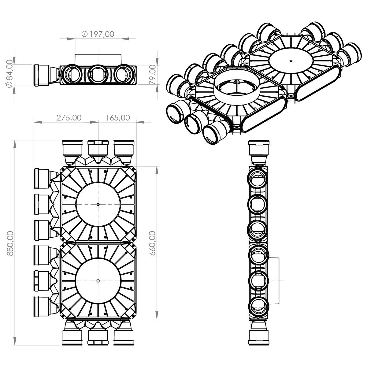 PRODMAX TPK | Rozdeľovací box TPK 12x75 mm/160 mm - ľavý SK 12x75/160/L/TPK