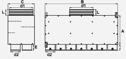 PRODMAXOC | Rozdeľovací box dvojradový 14×90/200 izolovaný SK 14x90/200DI