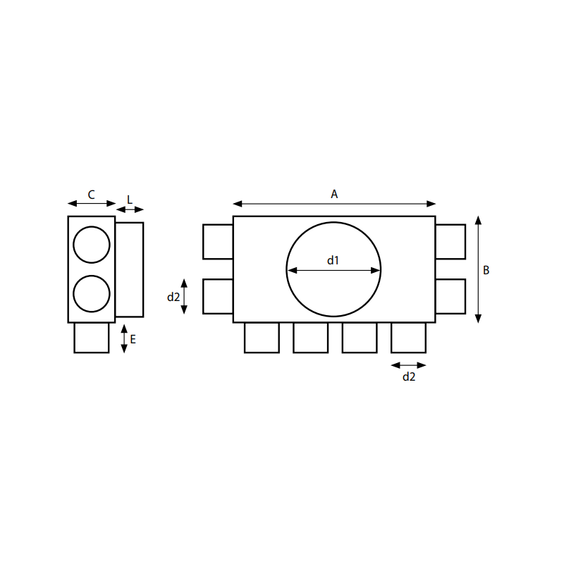 Prodmax | Rozdeľovací box 8×75/200 SK 8x75/200