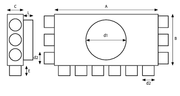 PRODMAXOC | Rozdeľovací box 12 vývodov (štvorec) 12x63/200KWI SK 12x63/200KWI