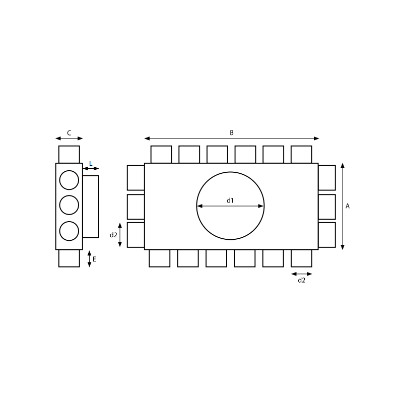 PRODMAXOC | Rozdeľovací box 18 vývodov 18x63/160I SK 18x63/160I